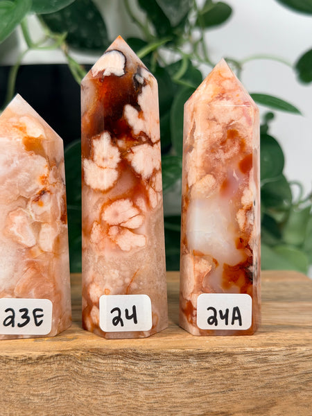 Carnelian x Flower Agate Towers - you pick