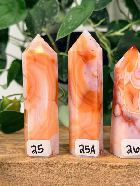 Carnelian x Flower Agate Towers - you pick