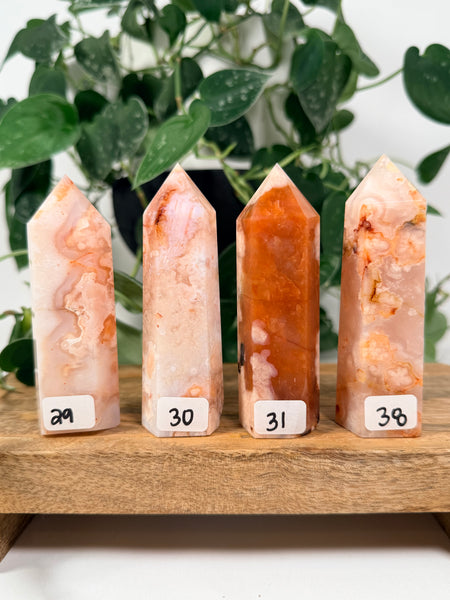 Carnelian x Flower Agate Towers - you pick