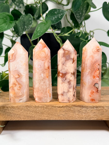 Carnelian x Flower Agate Towers - you pick