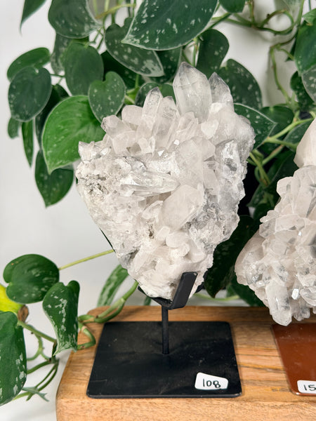 Black Lithium Quartz Cluster w Stand - you pick