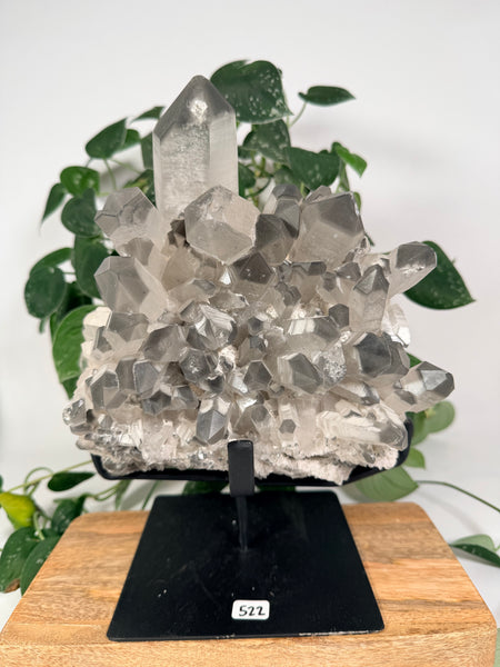 Black Lithium Quartz Cluster w Stand