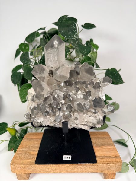 Black Lithium Quartz Cluster w Stand
