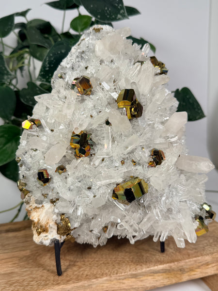 Iridescent Pyrite x Quartz