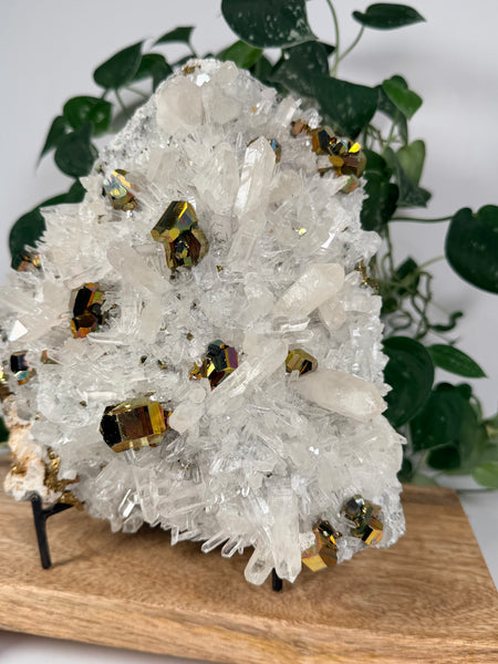 Iridescent Pyrite x Quartz