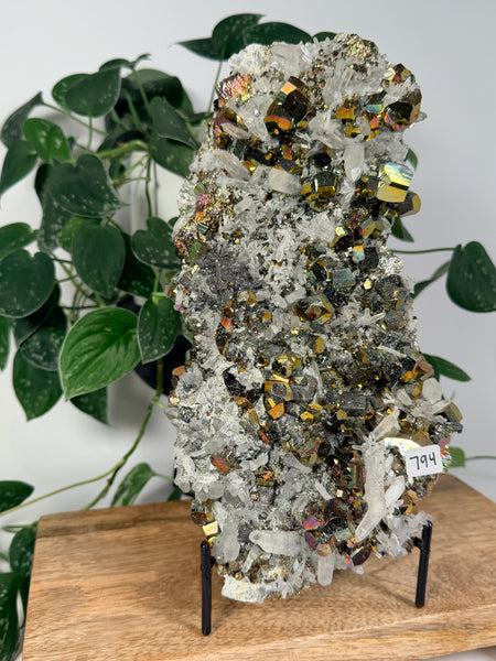 Iridescent Pyrite x Quartz