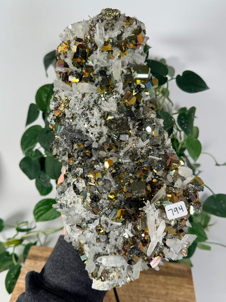 Iridescent Pyrite x Quartz