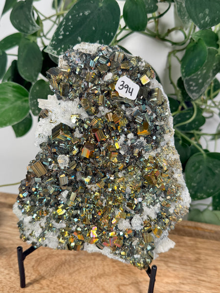 Iridescent Pyrite x Quartz