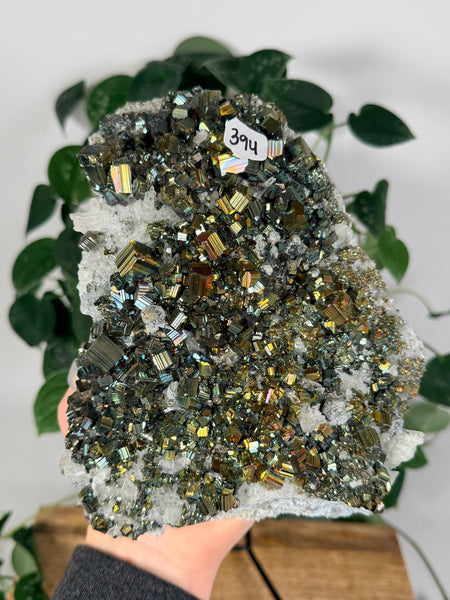 Iridescent Pyrite x Quartz
