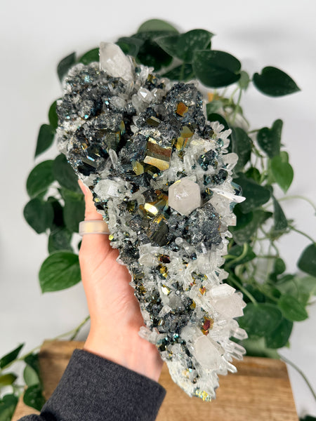 Iridescent Pyrite x Quartz