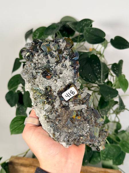 Iridescent Pyrite x Quartz