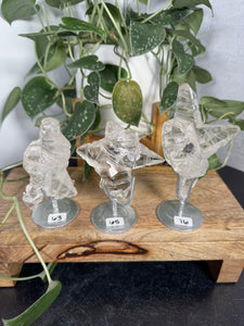 Faceted Clear Quartz w Stand - you pick