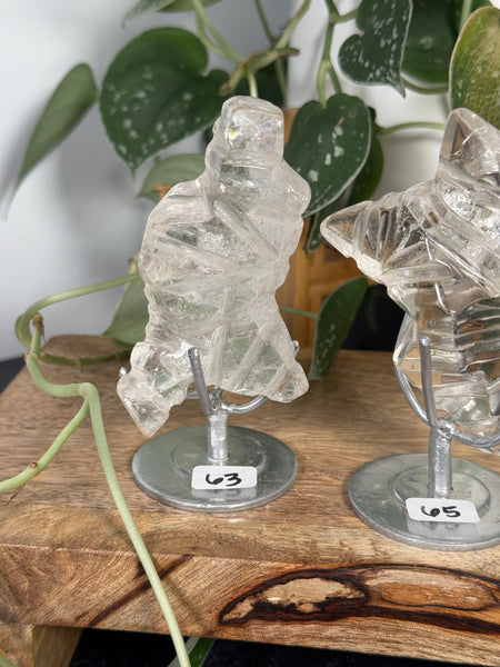 Faceted Clear Quartz w Stand - you pick