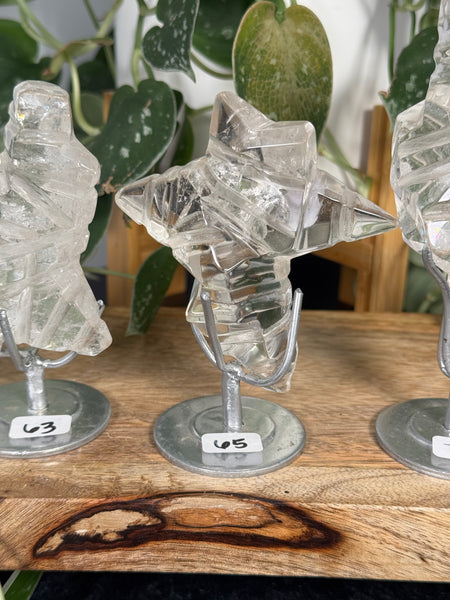 Faceted Clear Quartz w Stand - you pick