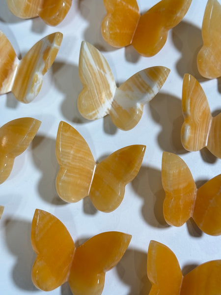 Orange Calcite 3D Butterfly
