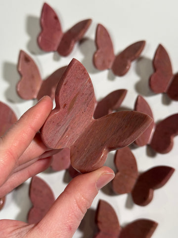 Pink Petrified Wood 3D Butterfly