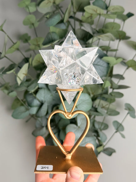 Clear Quartz Asteroid w/ Stand - you pick