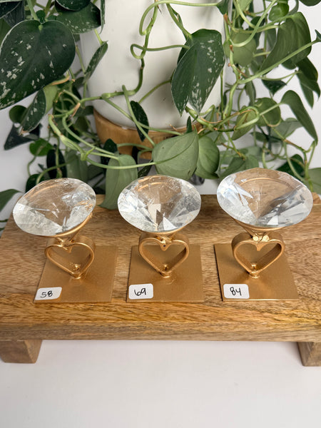 Clear Quartz “Diamond” w/ Stand - you pick