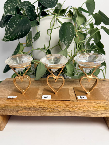 Clear Quartz “Diamond” w/ Stand - you pick