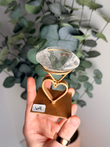 Clear Quartz “Diamond” w/ Stand - you pick
