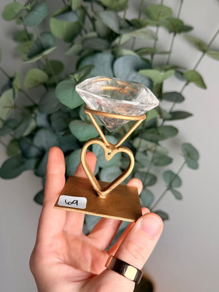 Clear Quartz “Diamond” w/ Stand - you pick