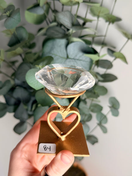 Clear Quartz “Diamond” w/ Stand - you pick