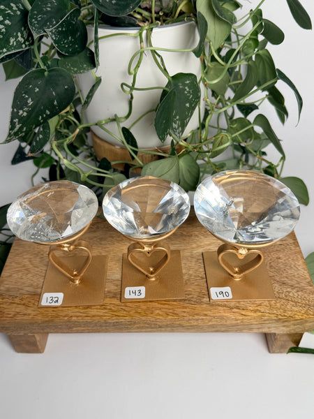 Clear Quartz “Diamond” w/ Stand - you pick