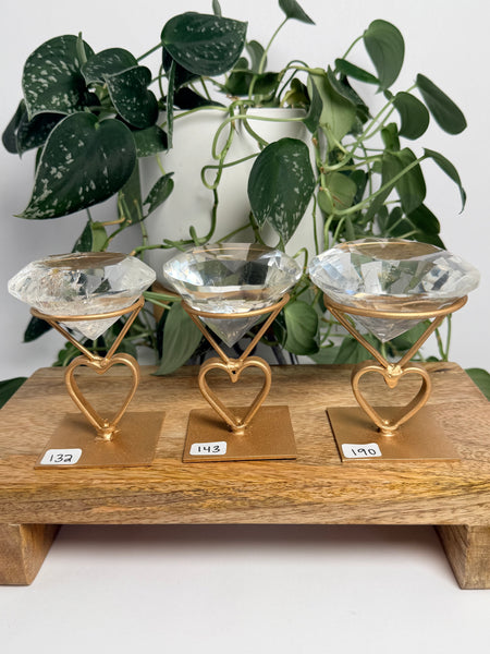 Clear Quartz “Diamond” w/ Stand - you pick