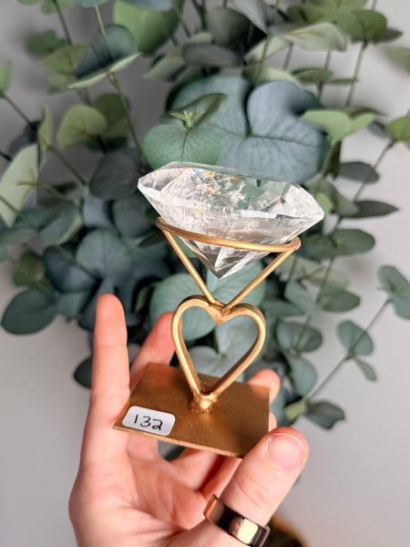 Clear Quartz “Diamond” w/ Stand - you pick