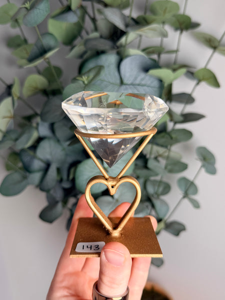 Clear Quartz “Diamond” w/ Stand - you pick