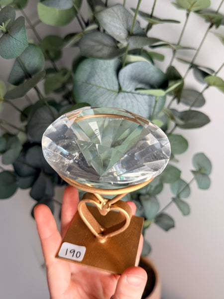 Clear Quartz “Diamond” w/ Stand - you pick