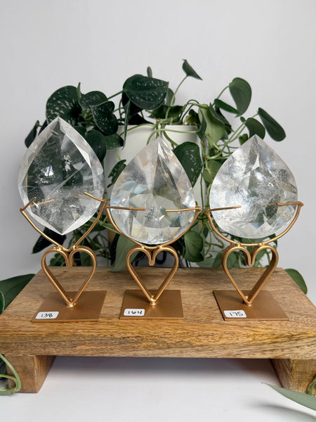 Clear Quartz Faceted Free Form - you pick
