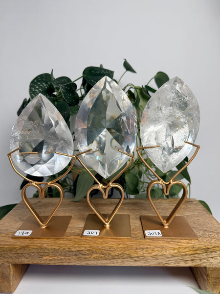 Clear Quartz Faceted Free Form - you pick