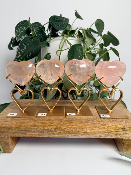 Rose Quartz Heart w/ Stand - you pick