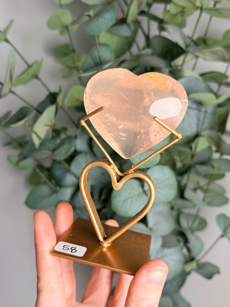 Rose Quartz Heart w/ Stand - you pick
