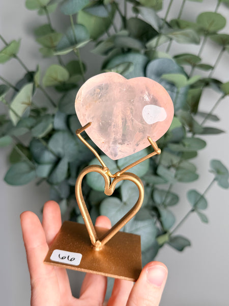 Rose Quartz Heart w/ Stand - you pick