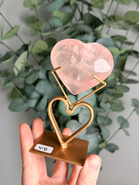 Rose Quartz Heart w/ Stand - you pick