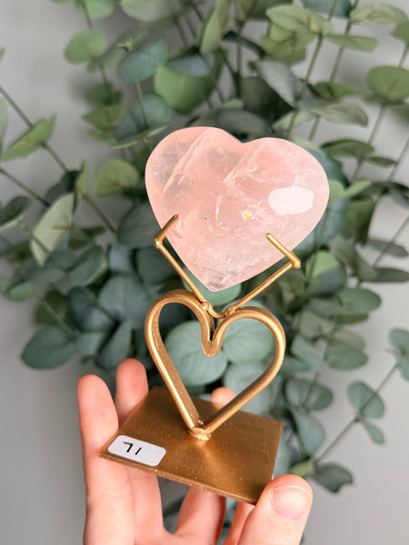 Rose Quartz Heart w/ Stand - you pick
