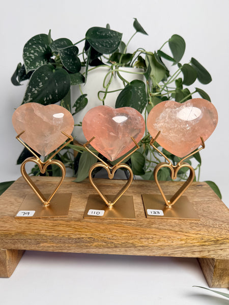 Rose Quartz Heart w/ Stand - you pick