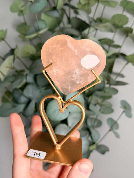 Rose Quartz Heart w/ Stand - you pick