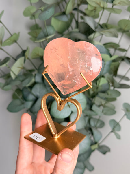 Rose Quartz Heart w/ Stand - you pick