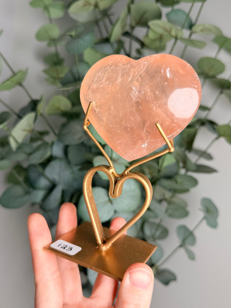 Rose Quartz Heart w/ Stand - you pick