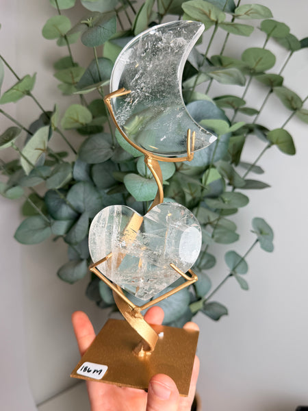 Quartz Moon x Heart w/ Stand - you pick