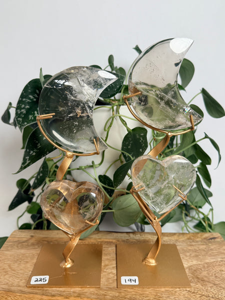 Quartz Moon x Heart w/ Stand - you pick