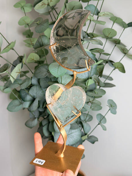 Quartz Moon x Heart w/ Stand - you pick