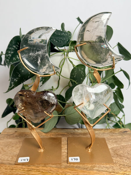 Quartz Moon x Heart w/ Stand - you pick