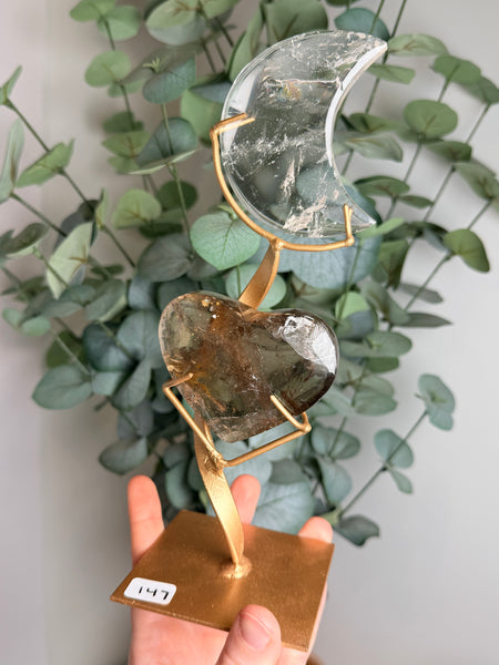 Quartz Moon x Heart w/ Stand - you pick