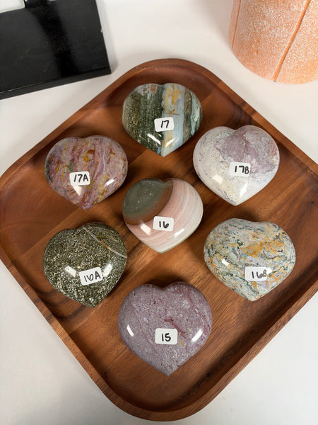 Sea Jasper Hearts - you pick