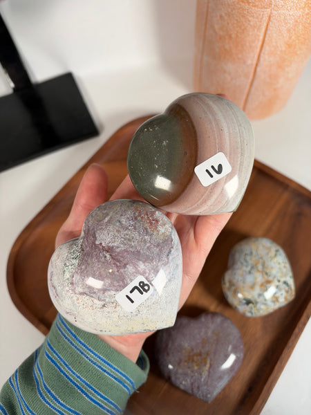 Sea Jasper Hearts - you pick