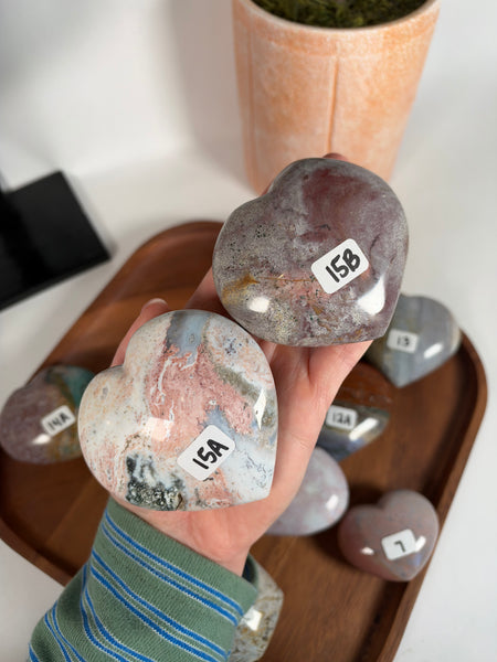Sea Jasper Hearts - you pick